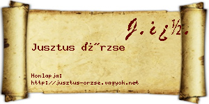 Jusztus Örzse névjegykártya